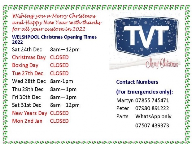 Welshpool Christmas Opening Times